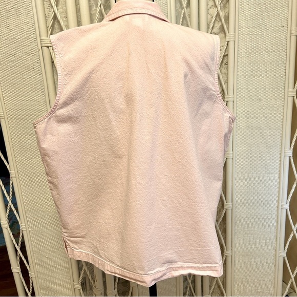 Jones NY Vintage Button Front Blouse Light Pink Cotton Sleeveless Plus size 18W - Picture 5 of 15